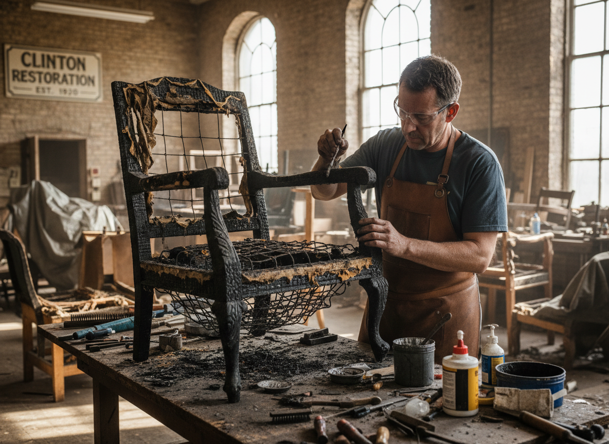 Fire-damaged Furniture Restoration in Clinton, WA